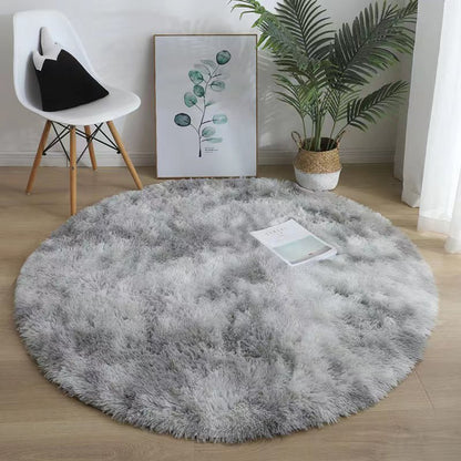 Plush Round Silk Wool Carpet