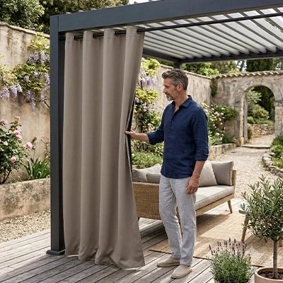 Rideau pergola
