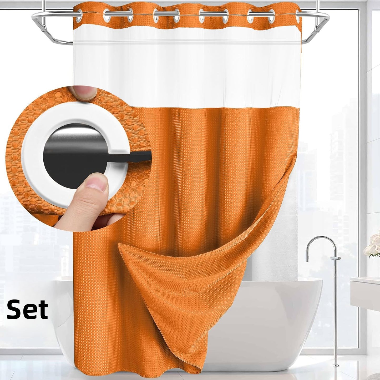 Double-Layer Curtain With Large Ring