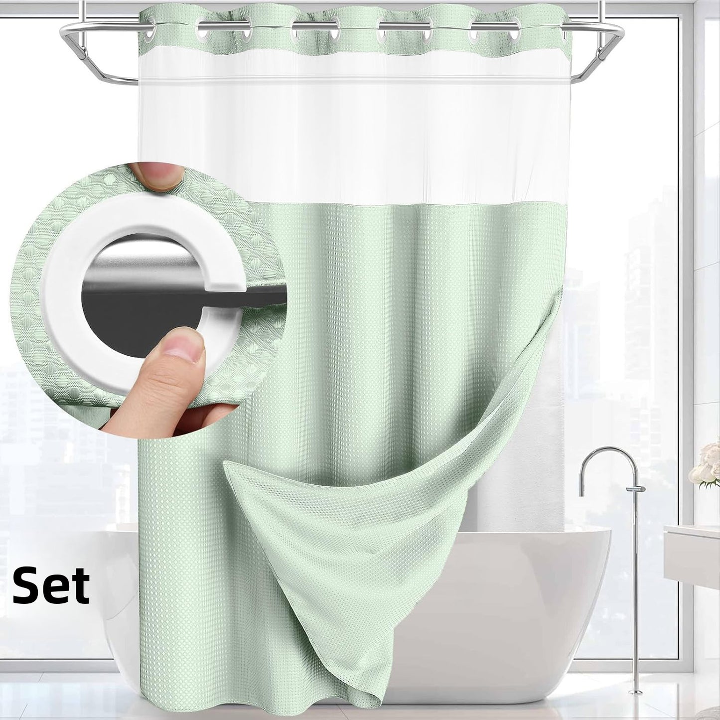 Double-Layer Curtain With Large Ring